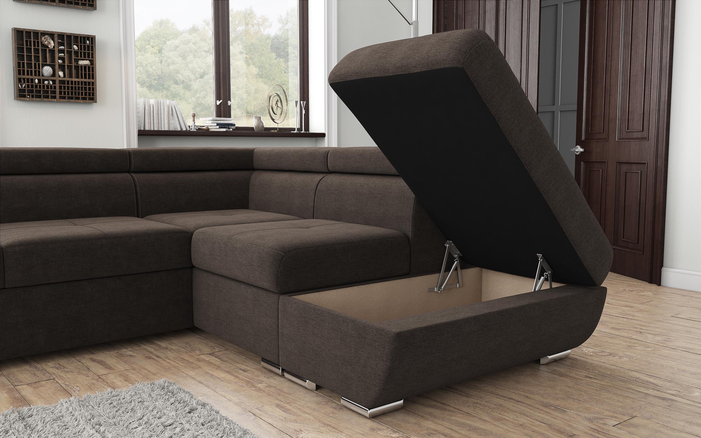 Γωνιακός καναπές – κρεβάτι  Dilan, καφέ  4